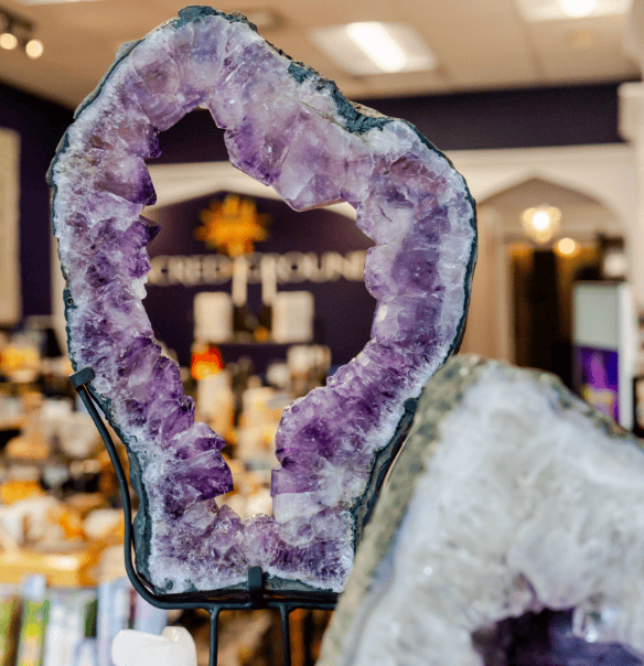 Amethyst geode inside Sacred Ground