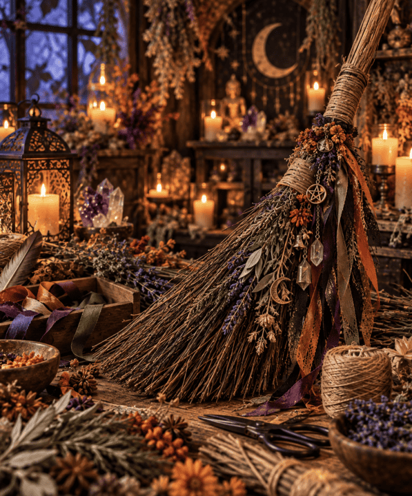 A besom — the traditional broom