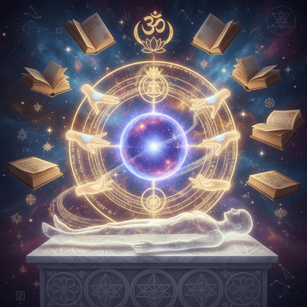 Akashic records and reiki for a practitioner who does both representing both , mystical, no people