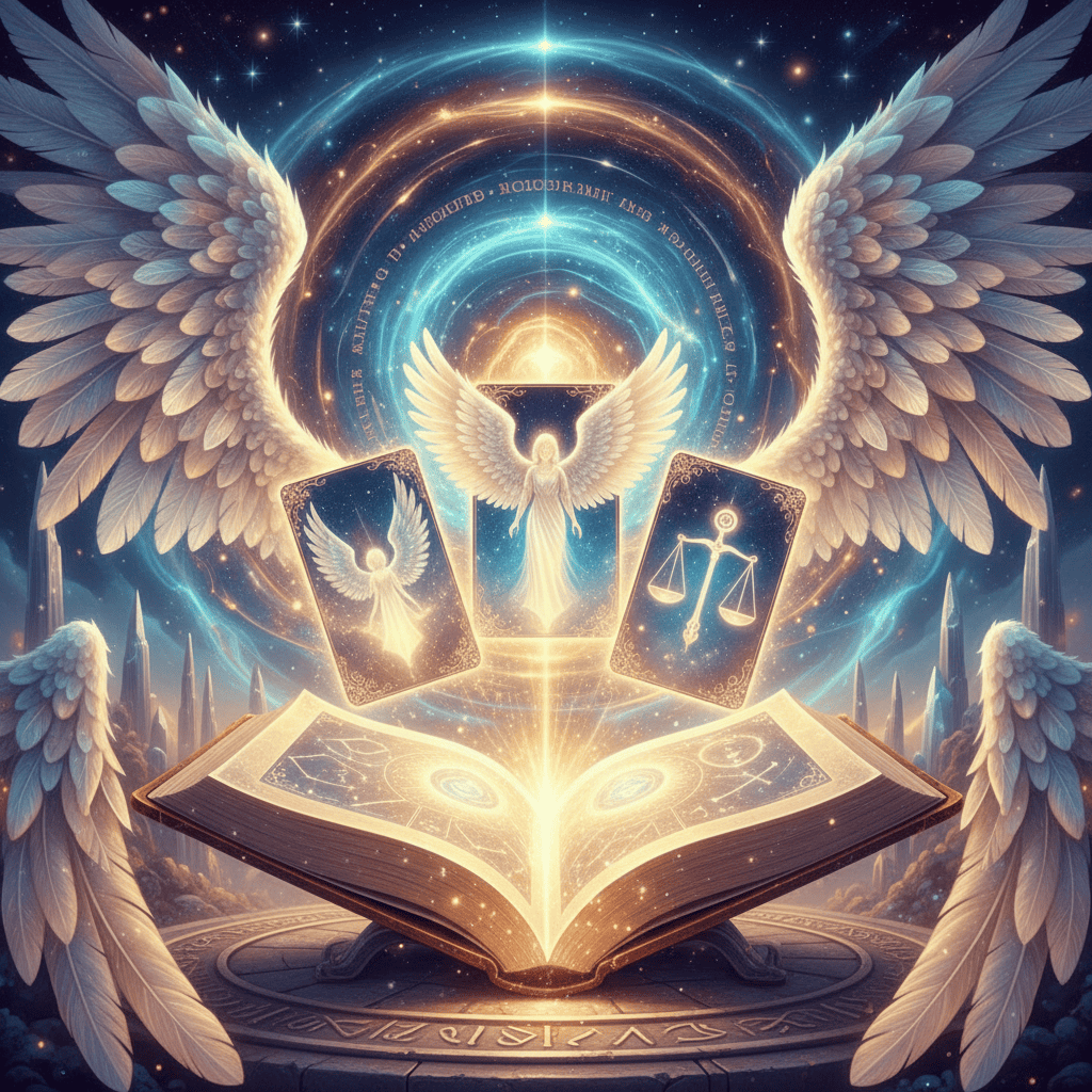 Blend these, angel card readings and akashic records reading, no people mysticaal here is referen...