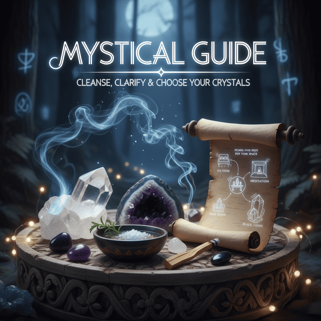 Mystical How To Clean, Clear and Pick The Right Crystal For Your Space no text, no people