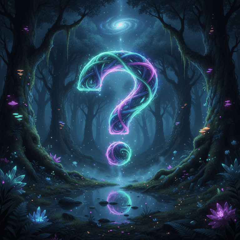 Mystical Question mark:  no text, no people