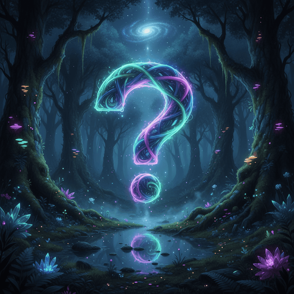 Mystical Question mark:  no text, no people